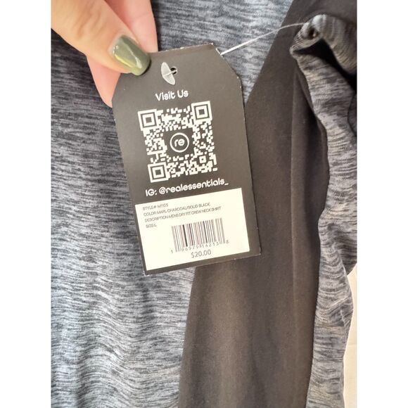 Real Essentials Heathered Gray Performance Tee – Size L – NWT - Picture 3 of 4